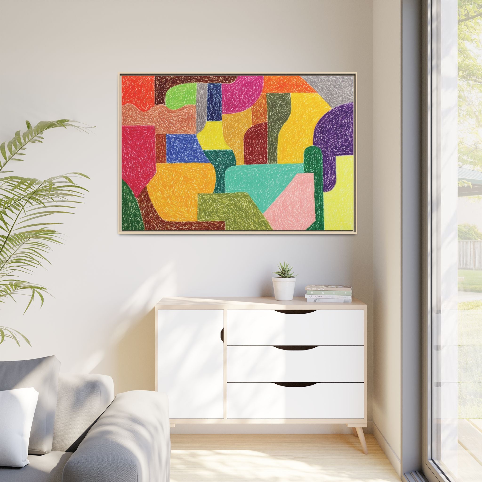 Chromatic Architecture II, Printed matte canvas, framed