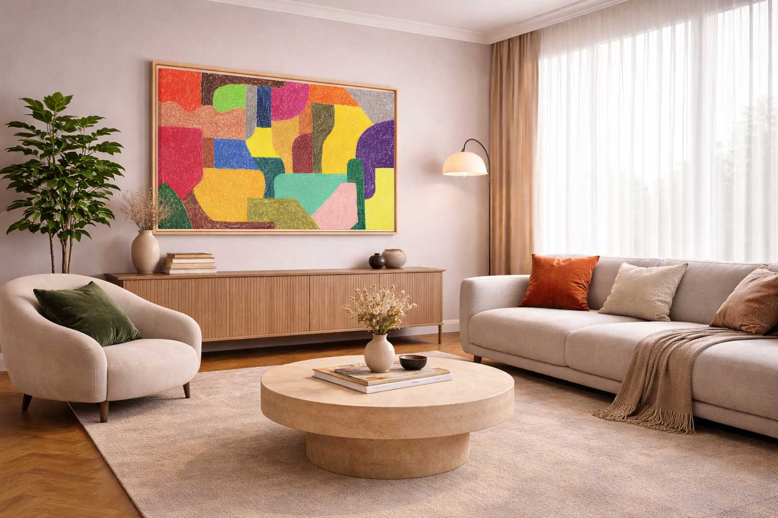 Chromatic Architecture II, Printed matte canvas, framed