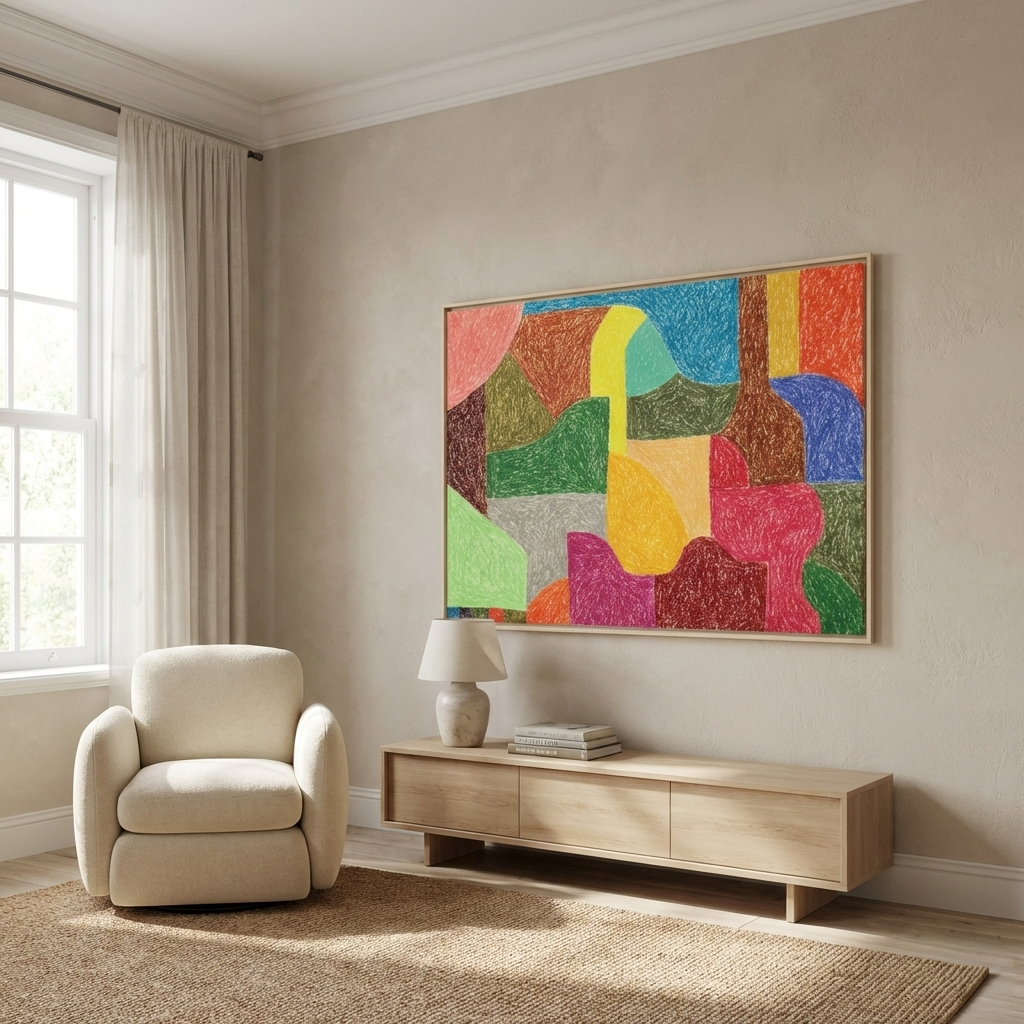 Chromatic Architecture I, Printed matte canvas, framed