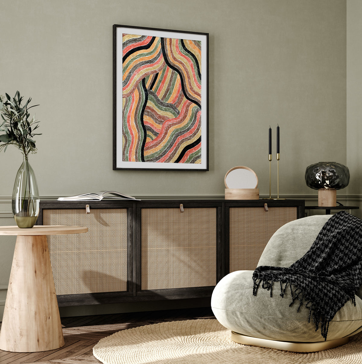 Nathalie Chikhi_earthy waves - Drawings and Art Prints