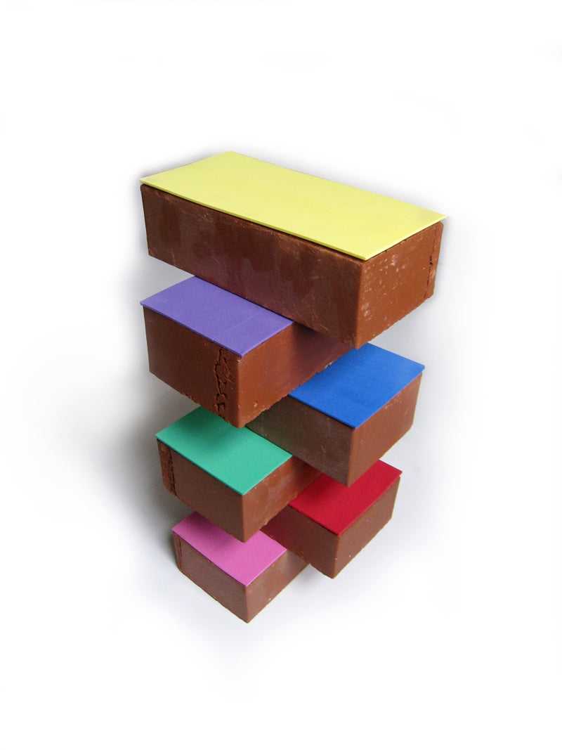 Homage to Donald Judd by Nathalie Chikhi, brick and foam sculpture, 14 by 8 by 8 inches