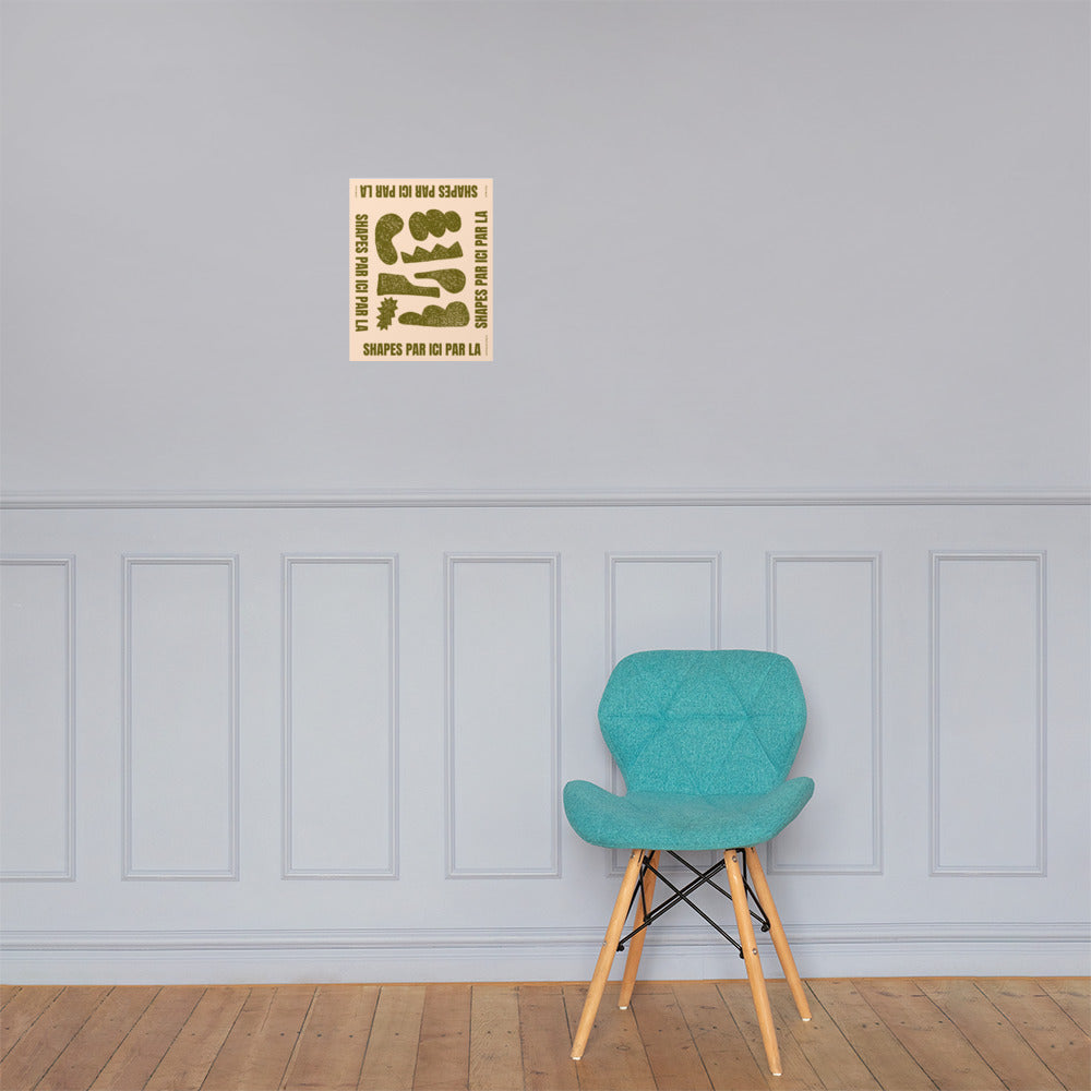 Beige poster Shapes Par ici, par la