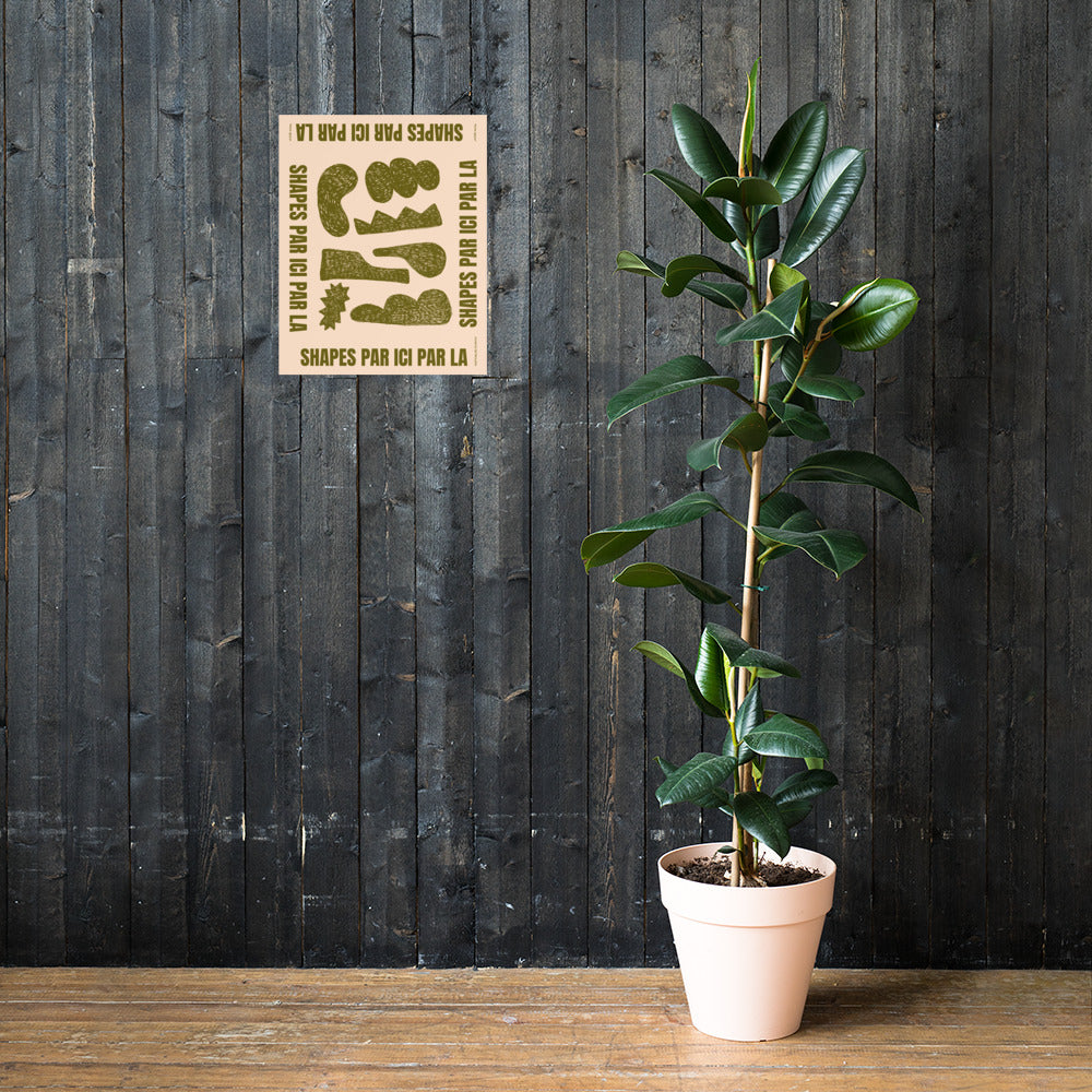 Beige poster Shapes Par ici, par la
